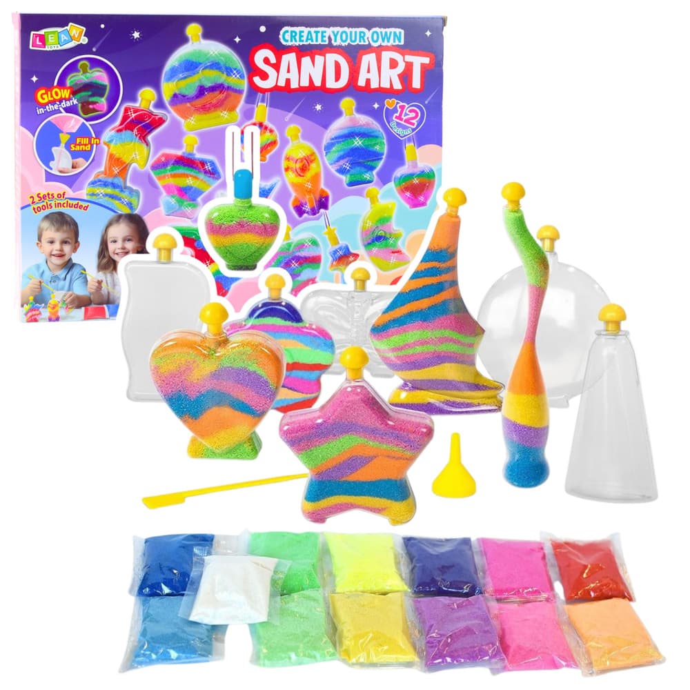 Kreativni set LEAN TOYS, magični pesek za ustvarjanje, 4 vrečke