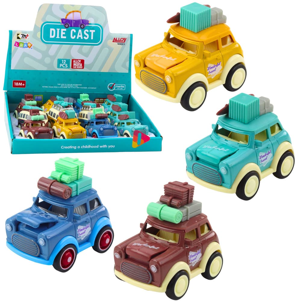 Potovalni avtomobil LEAN TOYS, kovinski, s starinsko masko, mešani motivi
