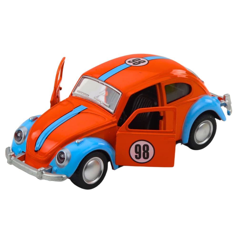 Klasični avtomobil LEAN TOYS 'Garbus' metalni, pull-back, odpirajoča vrata 2