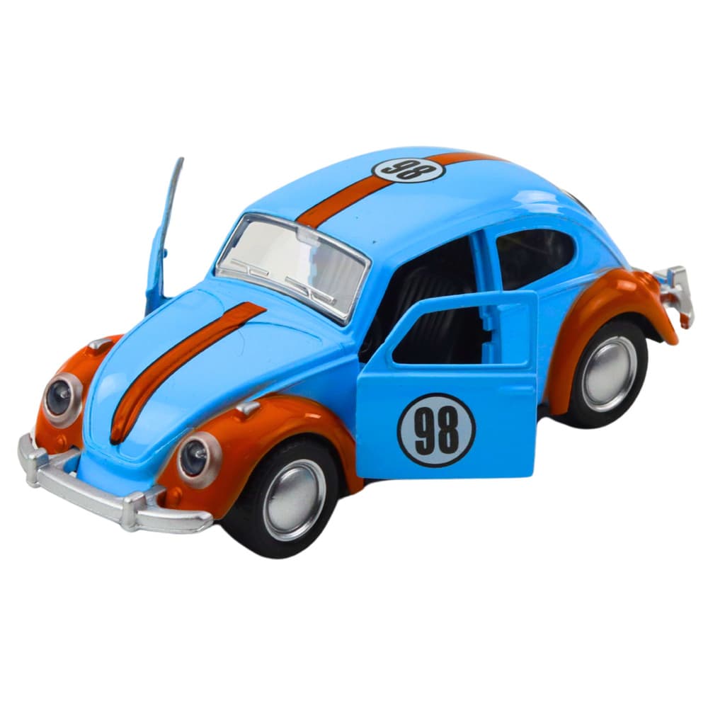 Klasični avtomobil LEAN TOYS 'Garbus' metalni, pull-back, odpirajoča vrata 3