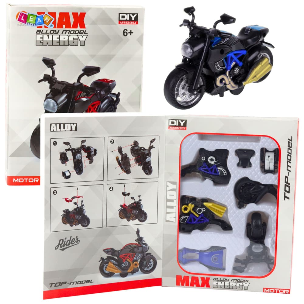 Motor za sestavljanje, kovinski, 1:14, DIY, moder