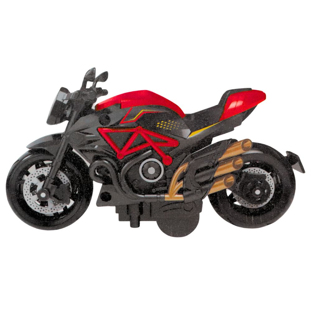 Motocikel za sestavljanje LEAN TOYS, kovinski, 1:14, DIY, črno-rdeč 2