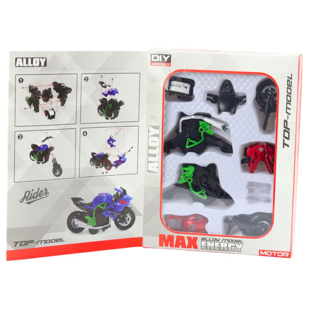 Motor za sestavljanje, kovinski, 1:14, DIY, zelen-rdeč 3
