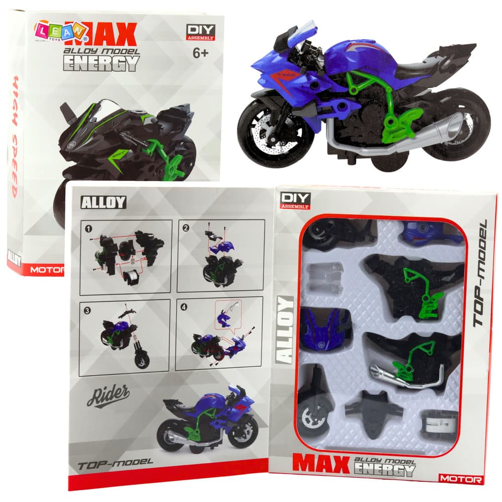 Motor za sestavljanje, kovinski, 1:14, DIY, zelen-moder