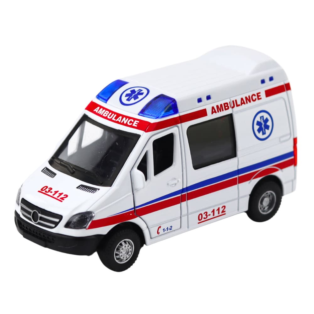 Reševalna rešilec vozilo, kovinski, LEAN TOYS, 1:32, lučke, zvok 2