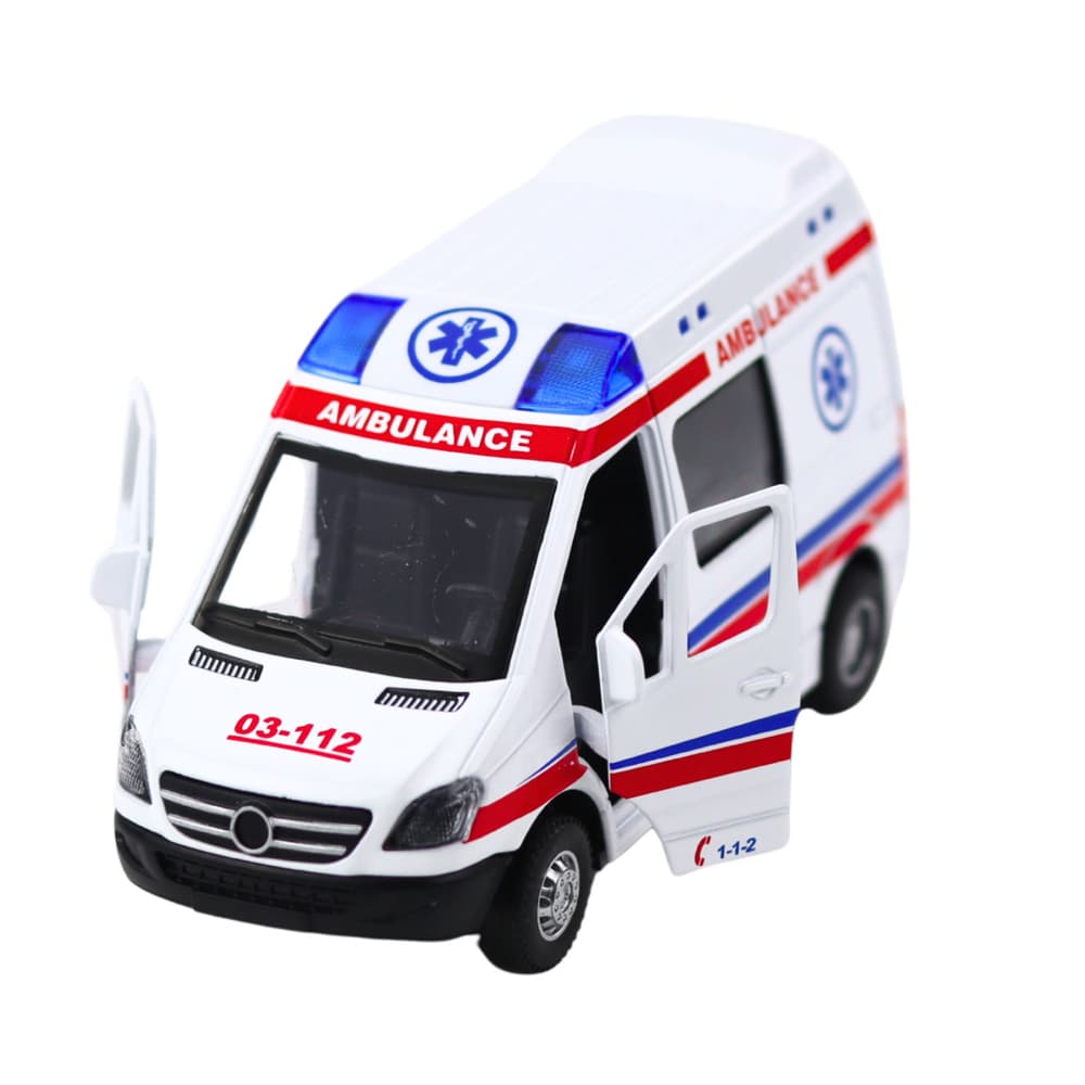 Reševalna rešilec vozilo, kovinski, LEAN TOYS, 1:32, lučke, zvok 3
