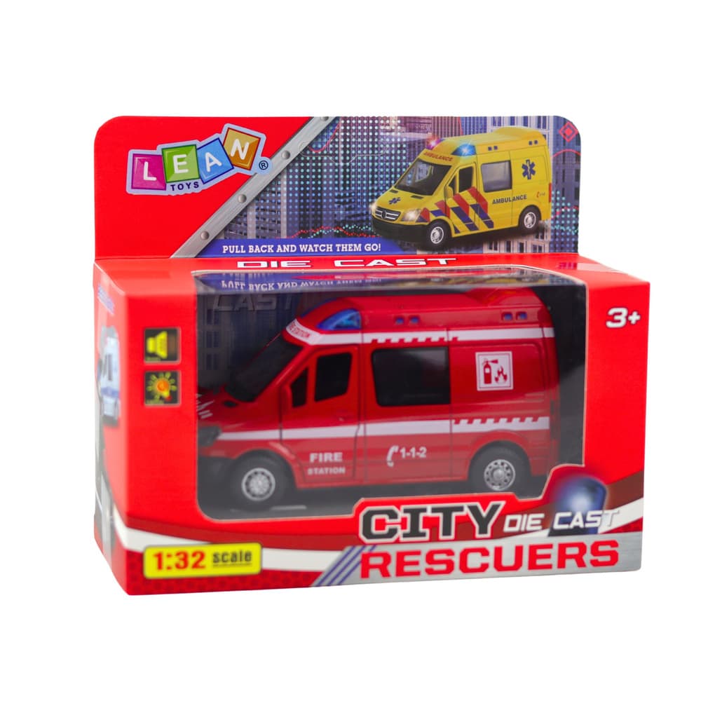 Gasilsko vozilo, kovinsko, LEAN TOYS, 1:32, lučke, zvok 4