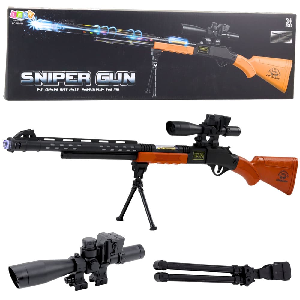 Otroška snajperska puška AK-528 s cilnikom, stojalom, lučmi in zvoki