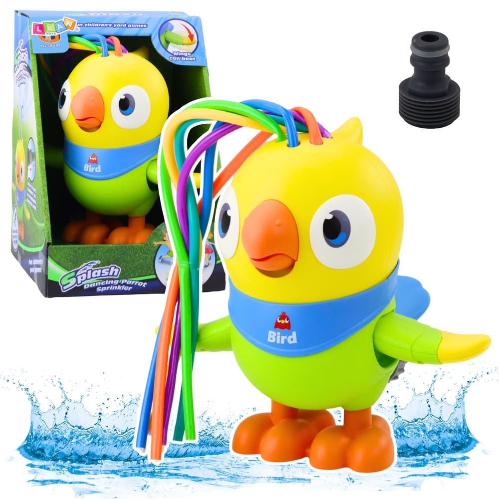 LEAN TOYS Vodna pršilna igrača Papiga z gibljivimi elementi