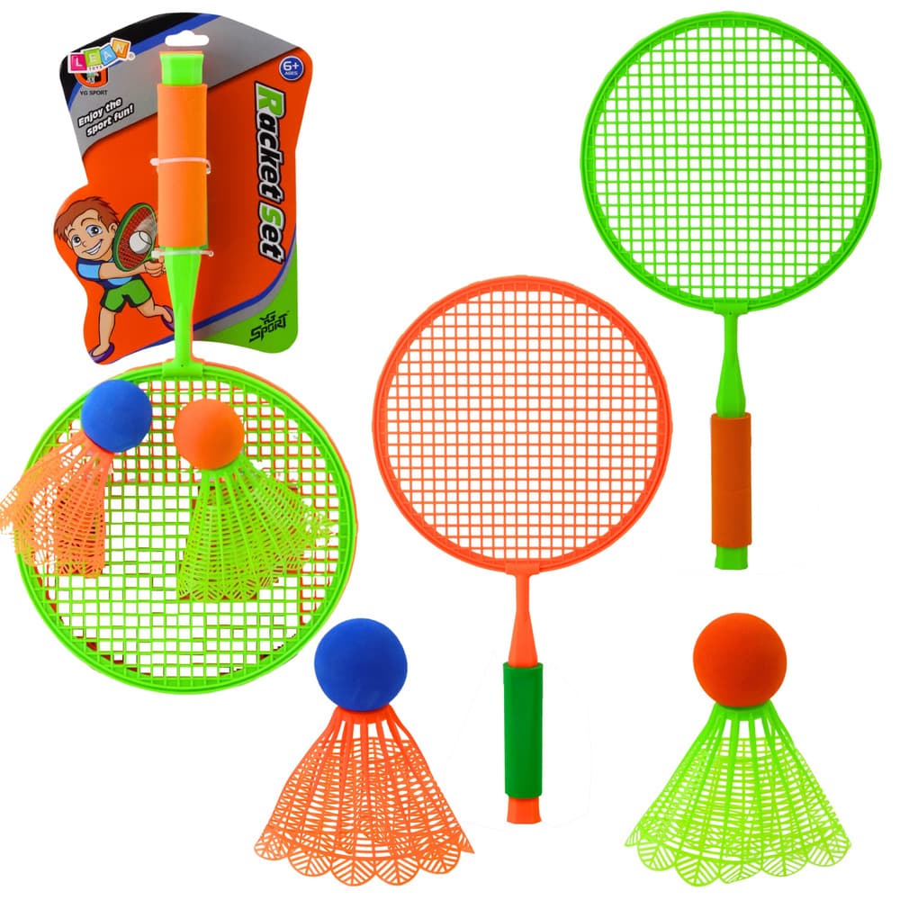 Set LEAN TOYS za badminton: 2 loparja, 2 peresnika z žogico