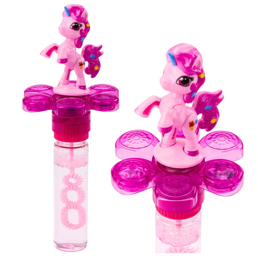 Mehurčki LEAN TOYS enorožec, vrteč cvet, LED luč, 20cm 2