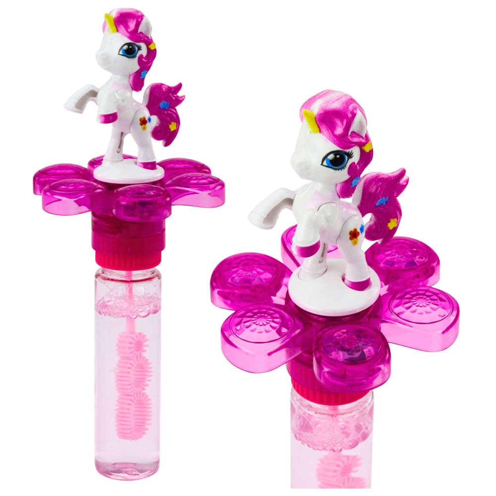 Mehurčki LEAN TOYS enorožec, vrteč cvet, LED luč, 20cm 3