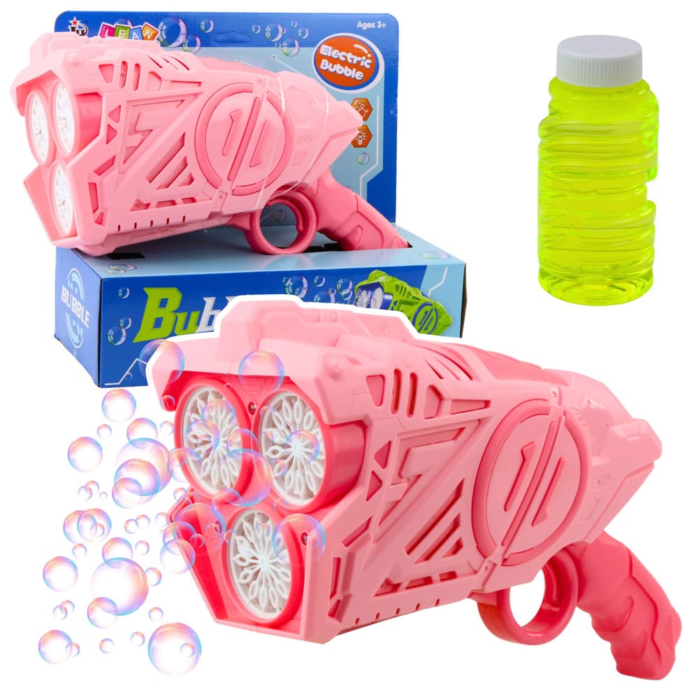 LEAN TOYS Pipa za mehurčke z LED lučkami, roza