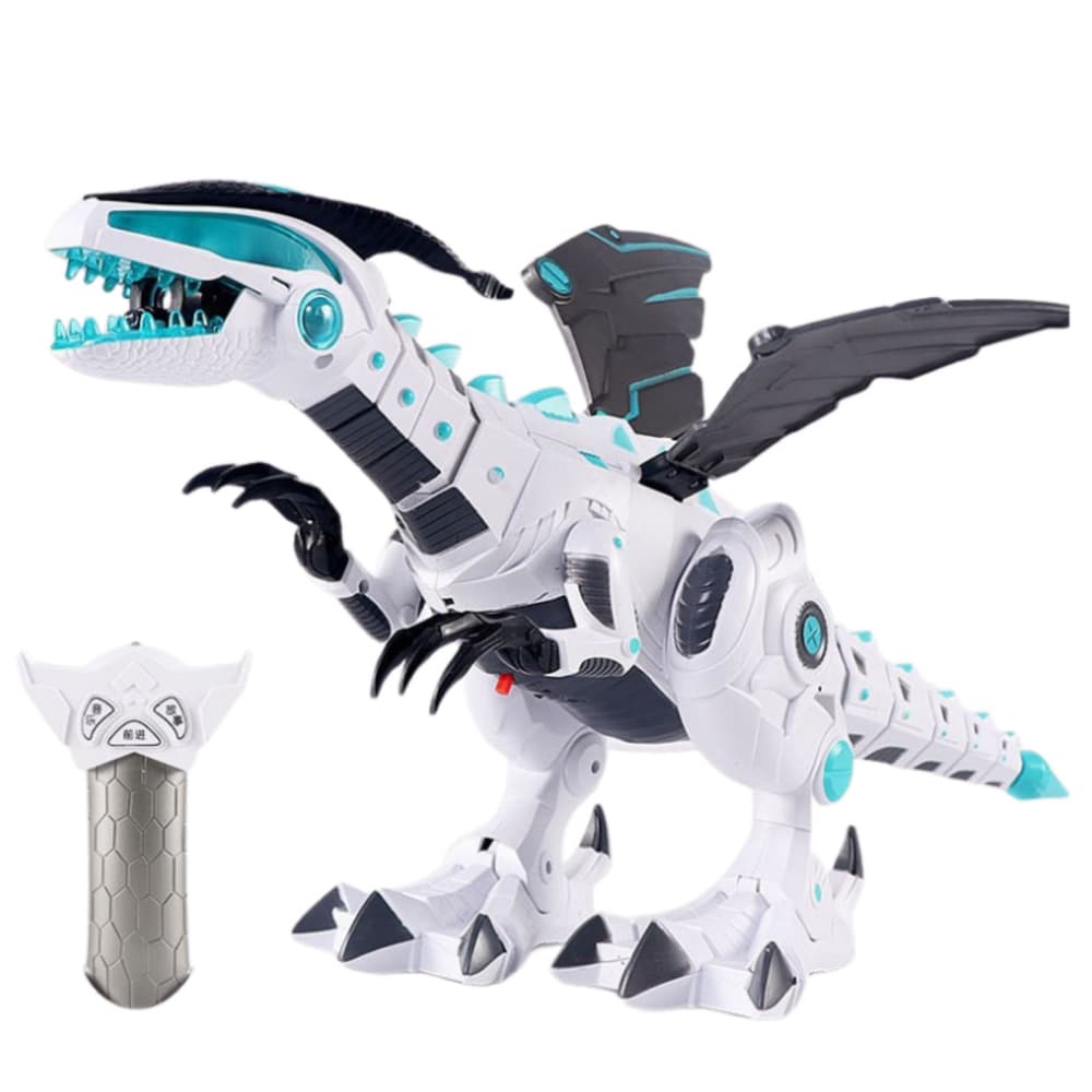 Lean Toys robot dinozaver z krili, RC, luči, zvoki, bel 2
