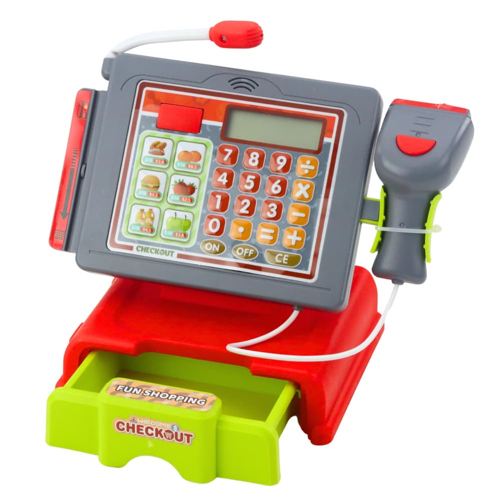 LEAN TOYS Blagajna za igro z dodatki, rdeča 2