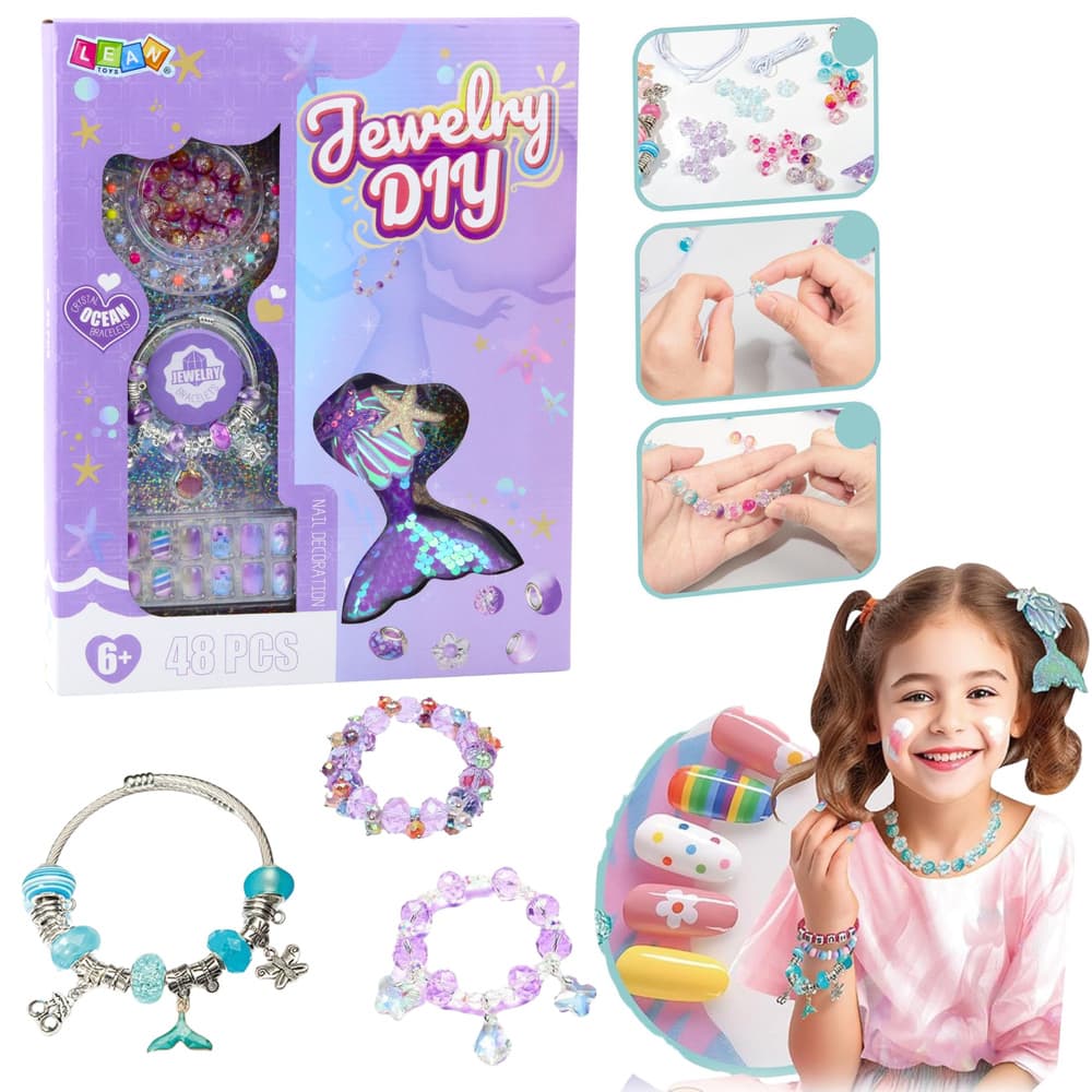 LEAN TOYS Komplet za ustvarjanje nakita - Morska deklica (sirena)