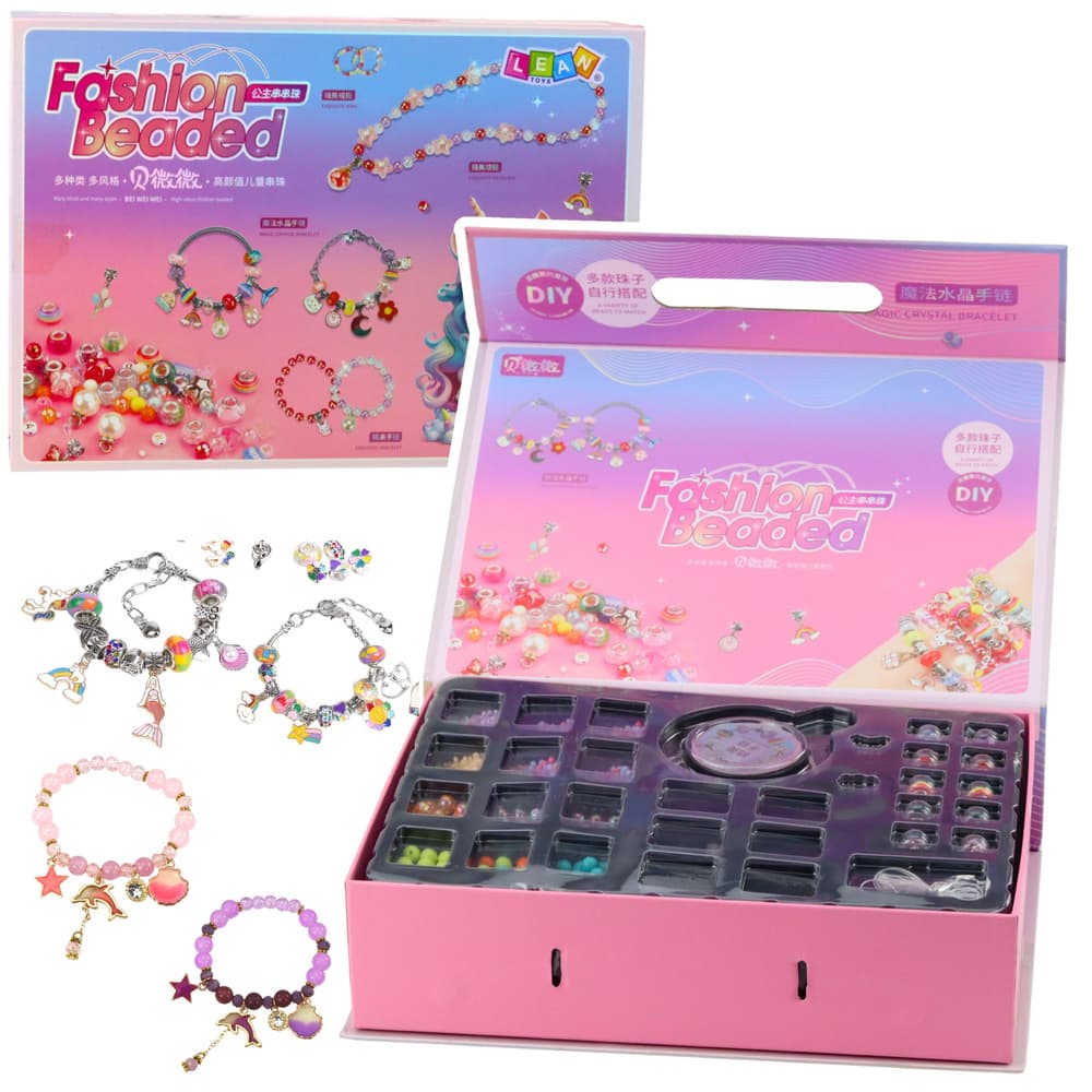 LEAN TOYS Komplet za izdelavo nakita: kroglice in obeski