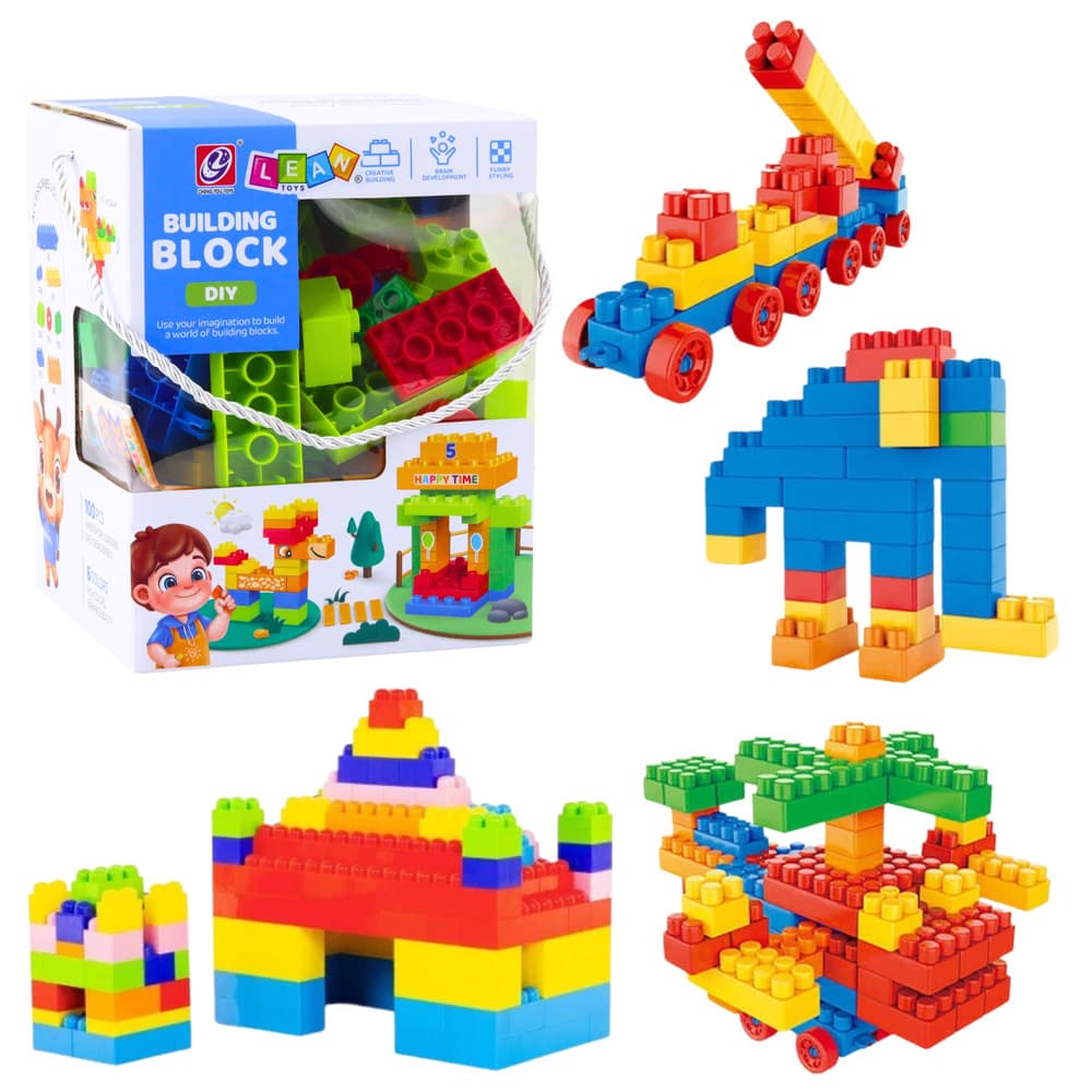 Gradbeni bloki LEAN TOYS – 100 kosov