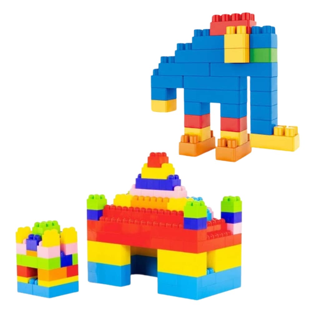 Set gradbenih blokov LEAN TOYS - Prostorski, Pisani, 180 el. 3