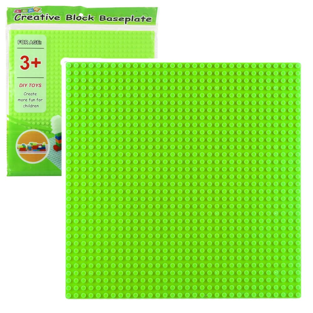 LEAN TOYS Gradbena podlaga za kocke, svetlo zelena, 25,5x25,5 cm