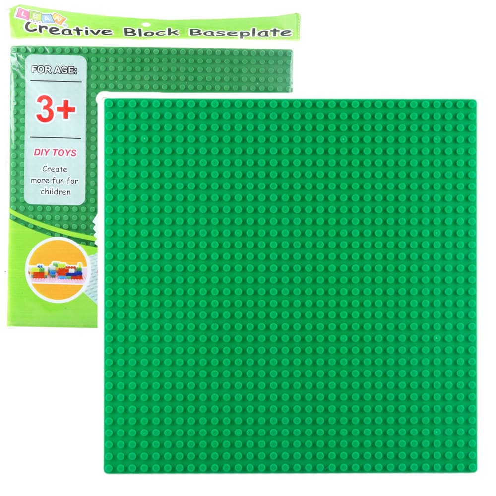 LEAN TOYS Gradbena podlaga za kocke, temno zelena, 25,5x25,5 cm