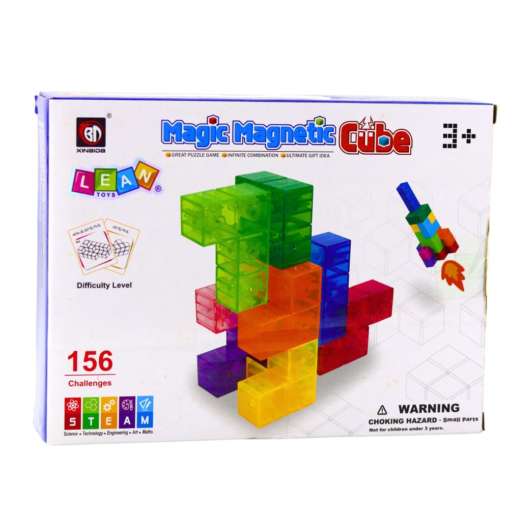 Magnetne kocke Lean Toys - Magic Cube (9 el. + 156 izzivov) 3