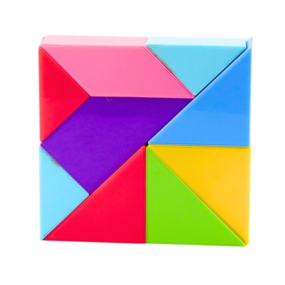 Magnetne kocke Lean Toys Tangram, pisane nalepke (9 el.) 2