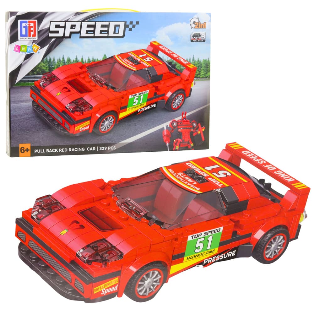 LEAN TOYS Gradbeni bloki Avto Robot 2v1 (pogon), 329 el.