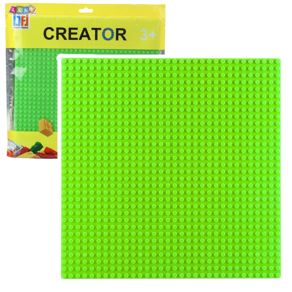 LEAN TOYS Gradbena podlaga za kocke, zelena, 25,5x25,5 cm