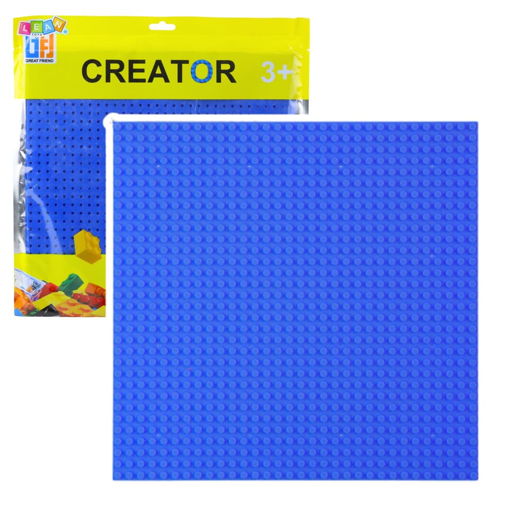 LEAN TOYS Gradbena podlaga za kocke, temno modra, 25,5x25,5 cm