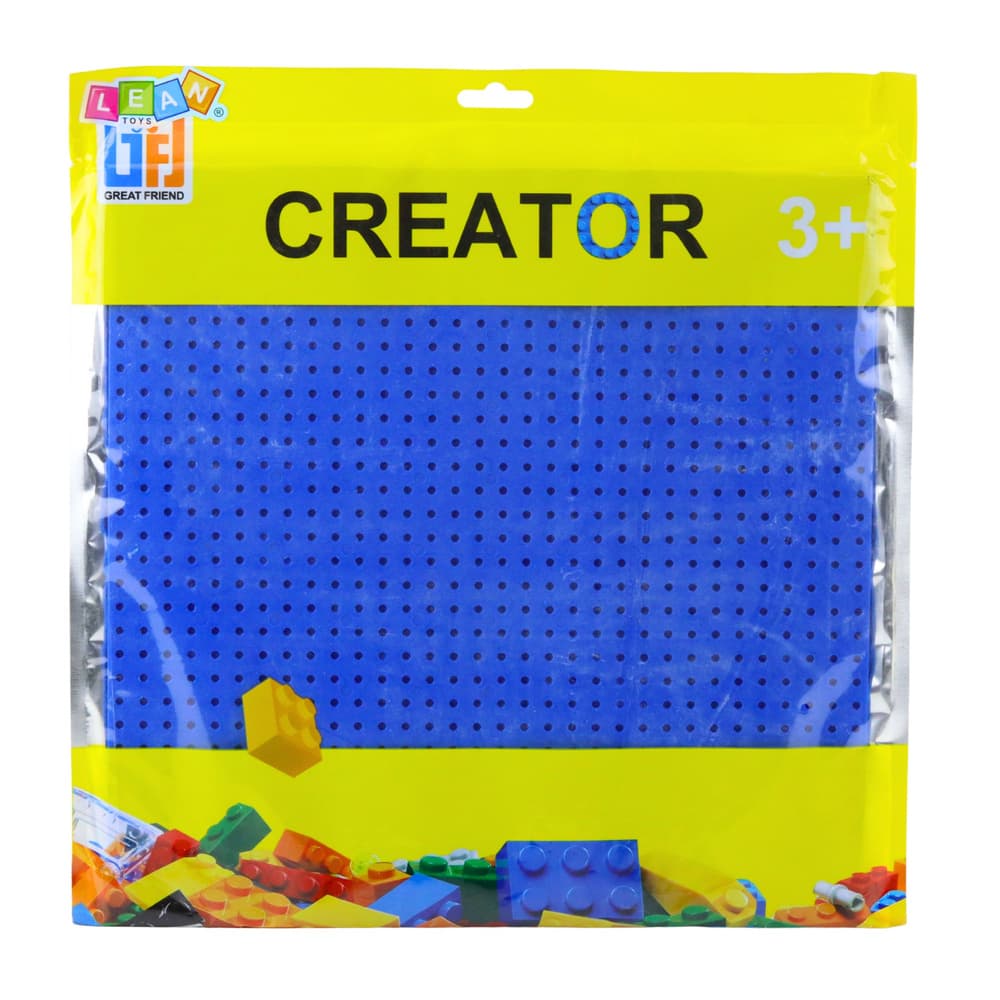 LEAN TOYS Gradbena podlaga za kocke, temno modra, 25,5x25,5 cm 3
