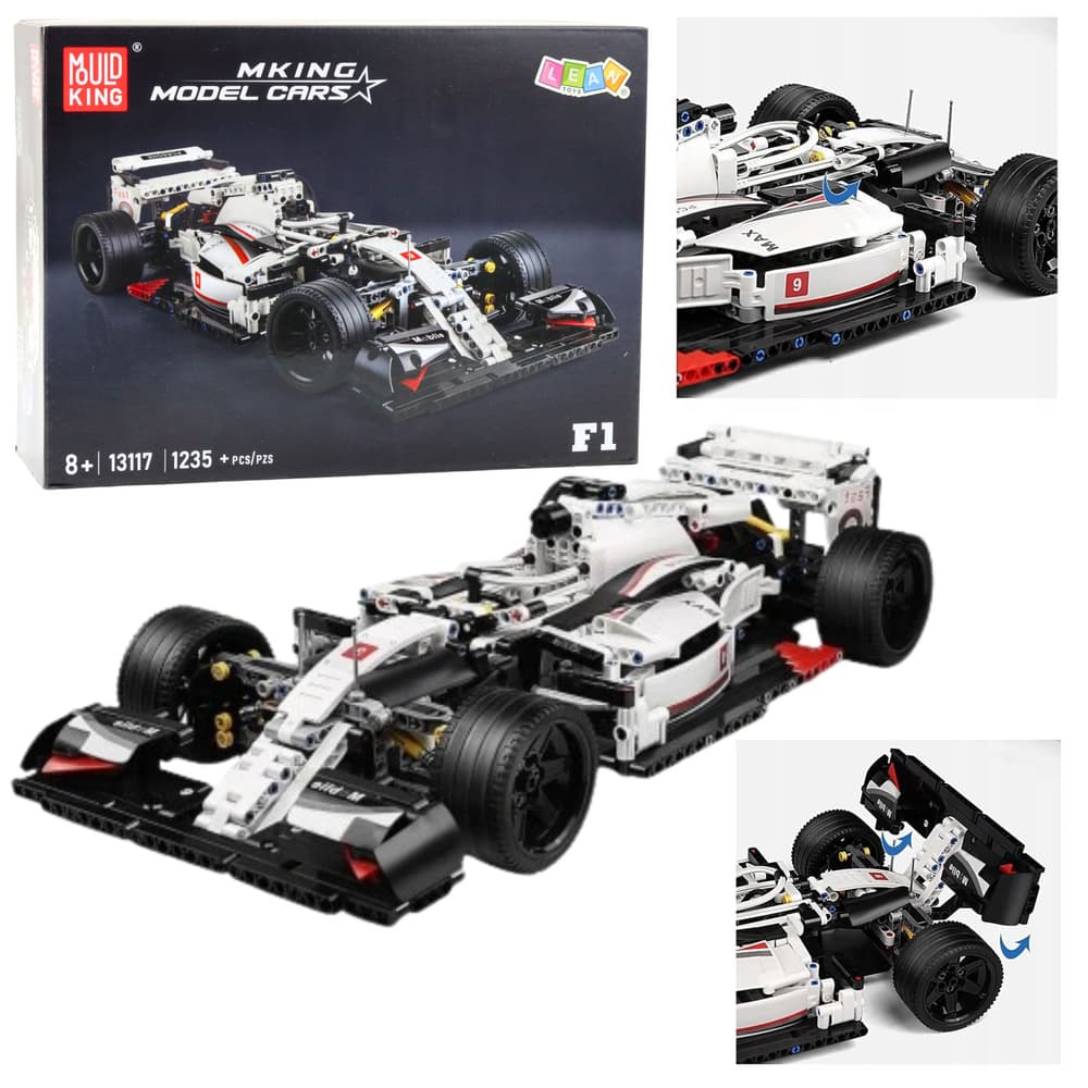 LEAN TOYS Klocki Konstrukcyjne Dirkalnik F1 Belo-Rdeč, 1235 el.