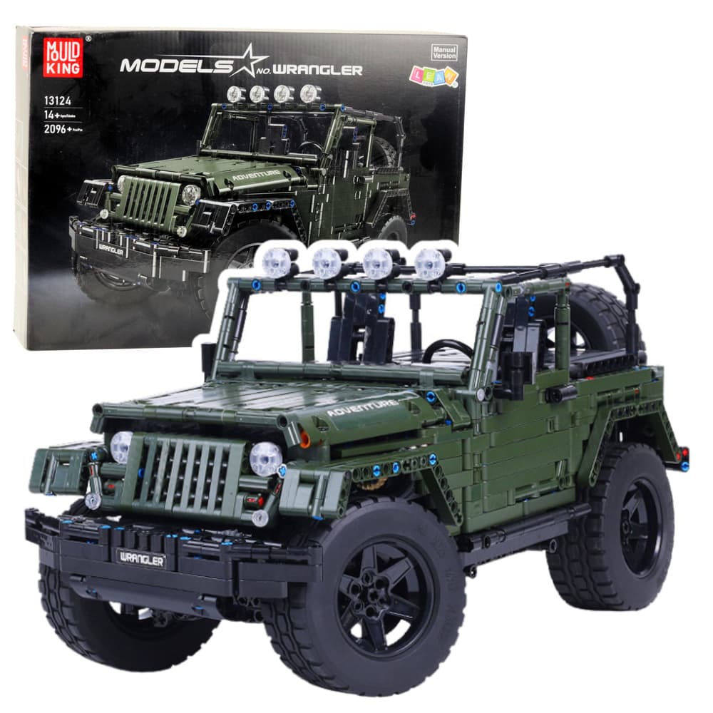 LEAN TOYS Klocki Konstrukcyjne Terensko Vozilo Zeleno-Khaki, 2078 el.