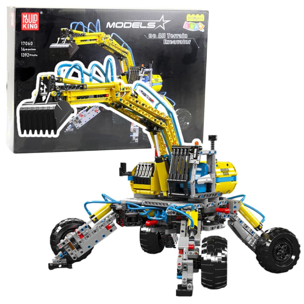 LEAN TOYS Klocki Konstrukcyjne Zemeljska Bager - Premikajoč Se, 1392 el.