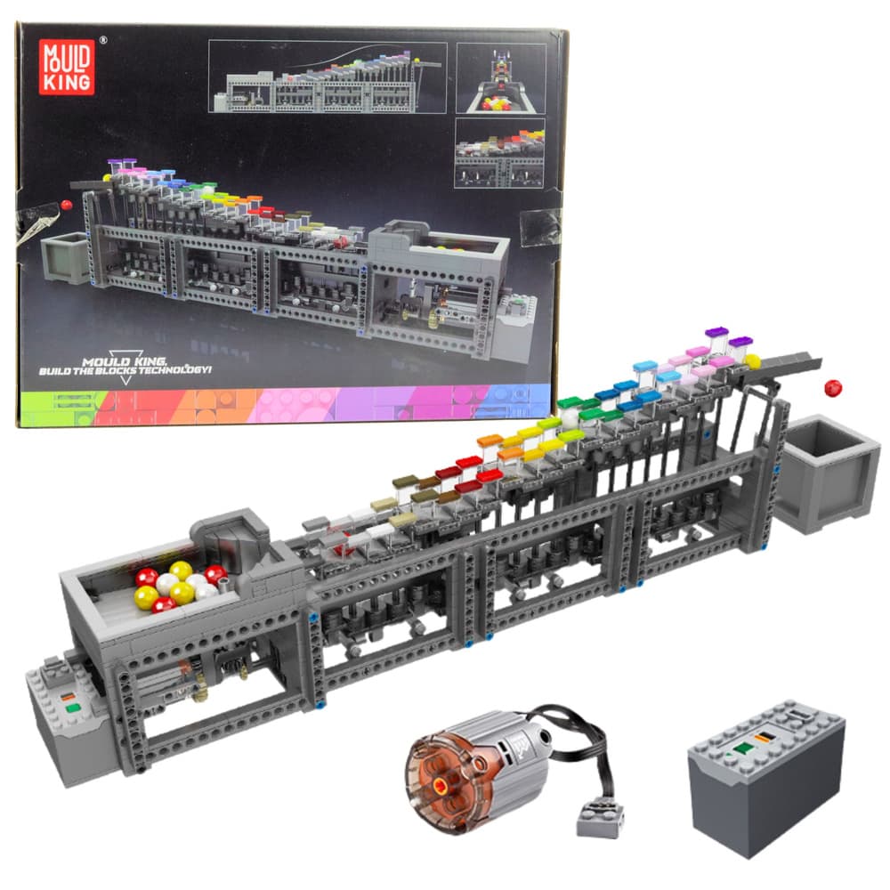 LEAN TOYS Klocki Konstrukcyjne Tor Na Kroglice Z Motorjem, 1038 el.