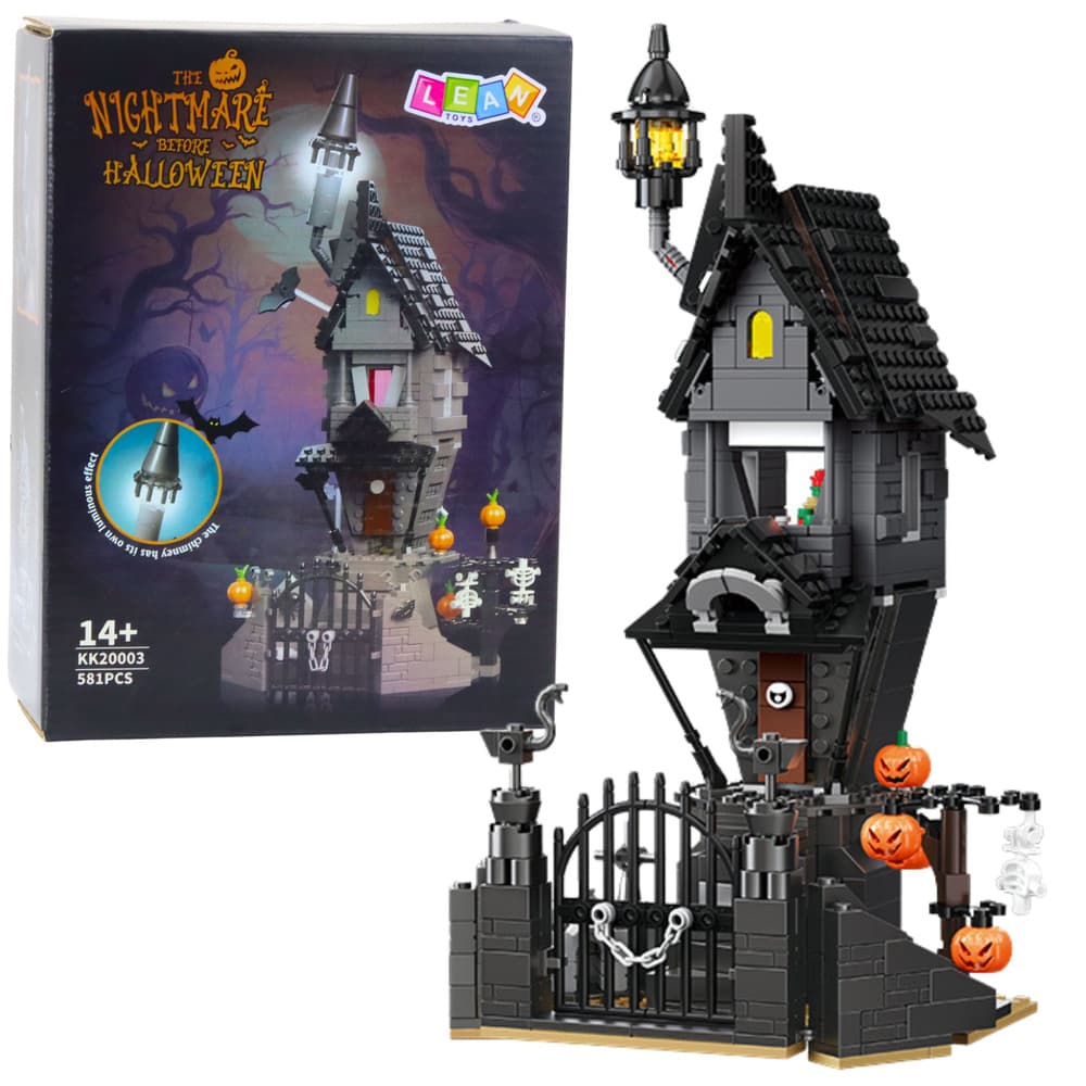 LEAN TOYS Klocki Konstrukcyjne Hiša Strašljiv Halloween Stolp, 581 el.