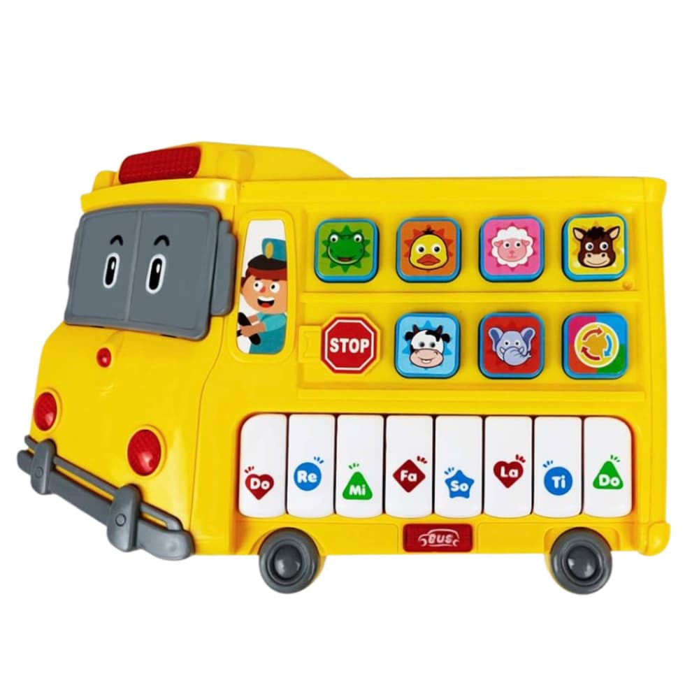 LEAN TOYS Edukativno pianino avtobus, rumen 2