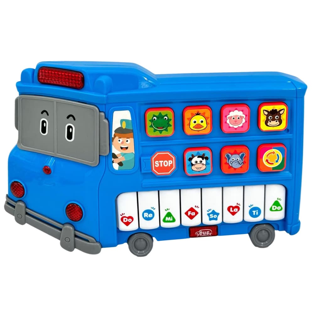 LEAN TOYS Edukativno pianino avtobus, moder 2