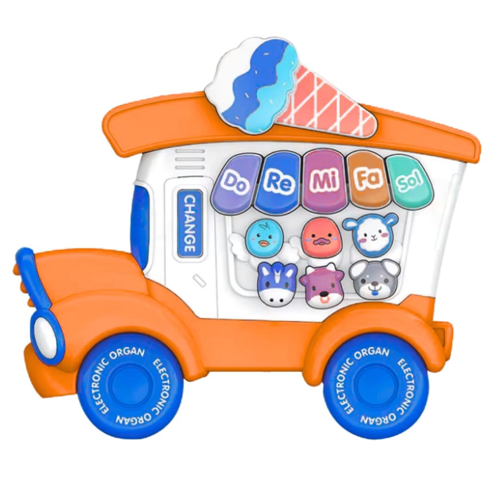 LEAN TOYS Edukativno pianino, sladoledarnica, oranžno 2