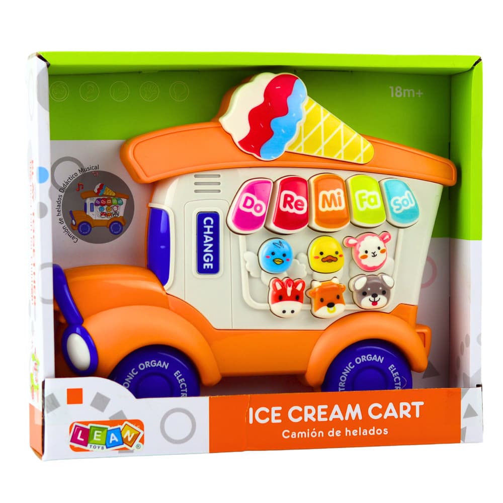 LEAN TOYS Edukativno pianino, sladoledarnica, oranžno 3
