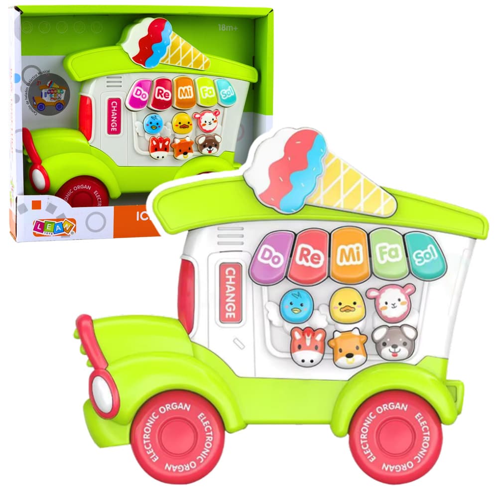 LEAN TOYS Edukativno pianino, sladoledarnica, zeleno