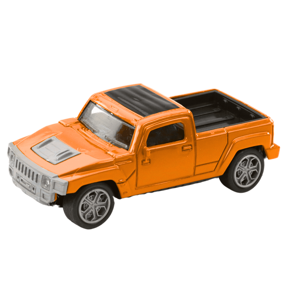 Set kovinski avto s počitniško prikolico LEAN TOYS, oranžna 3