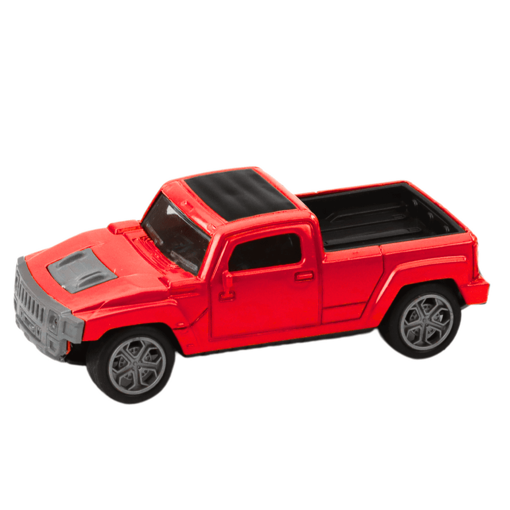 Set kovinski avto s počitniško prikolico LEAN TOYS, rdeča 3