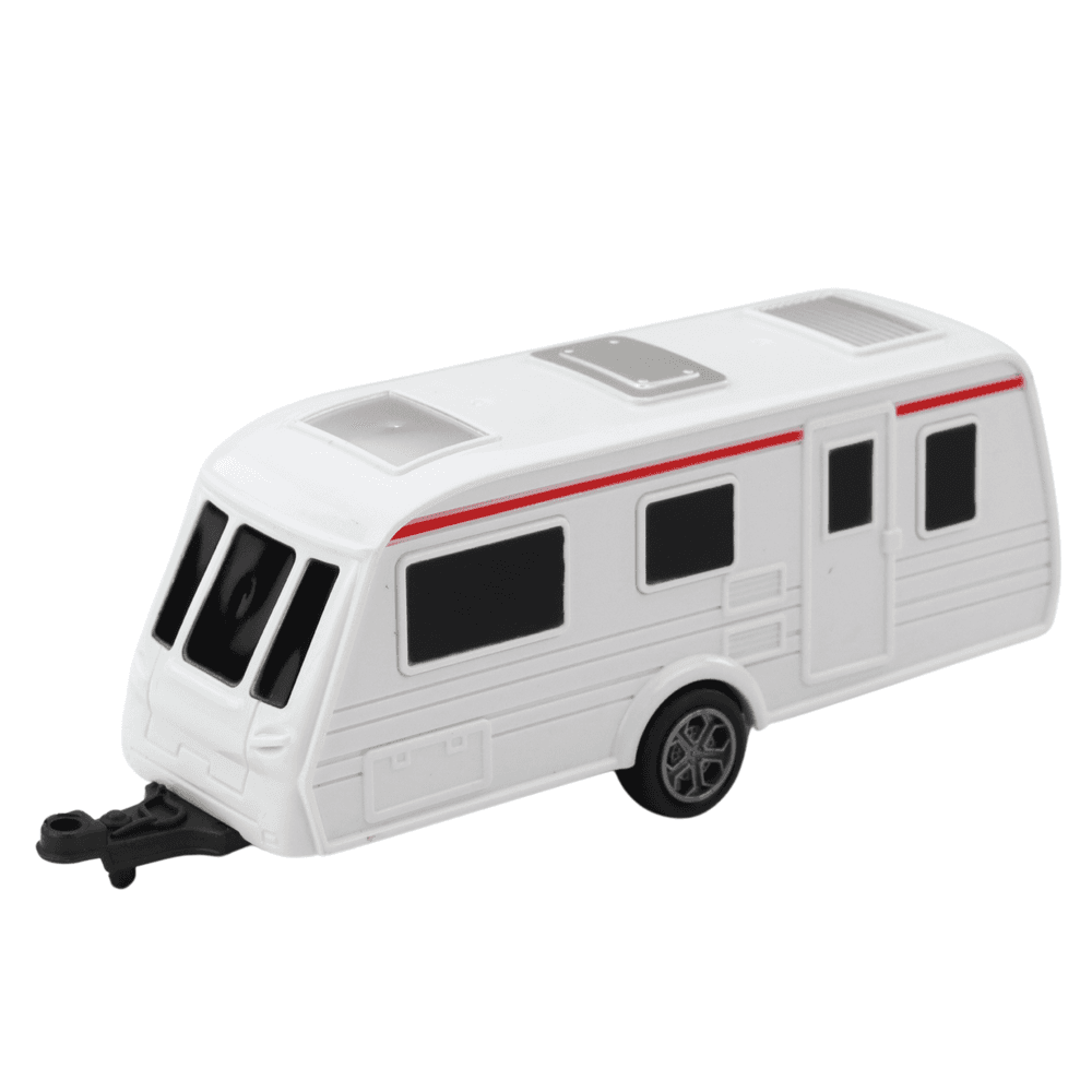 Set kovinski avto s počitniško prikolico LEAN TOYS, rdeča 4
