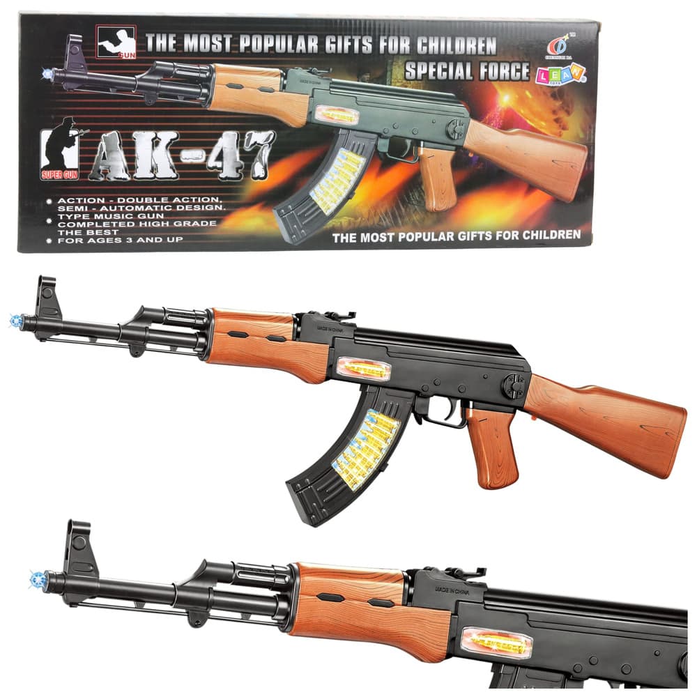 Igrača pištola AK-47 z lučmi in zvokom, 68,5 cm