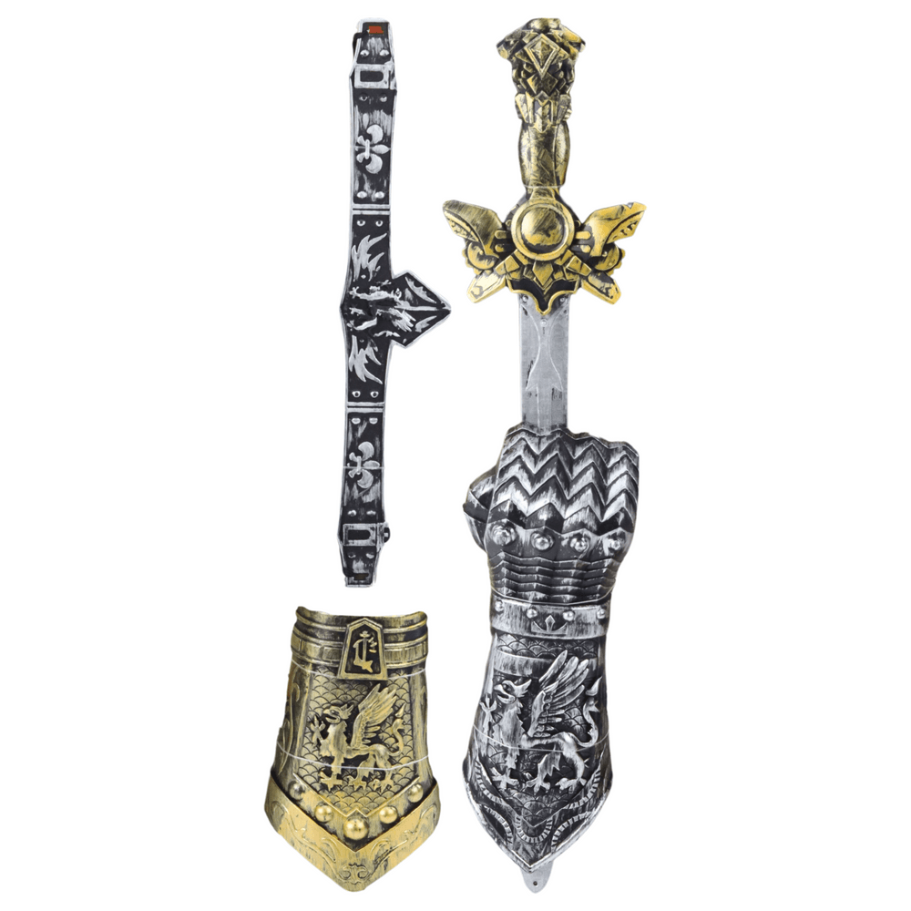 LEAN TOYS Viteški set Gladiator: meč, ščitniki za roke in pas 2