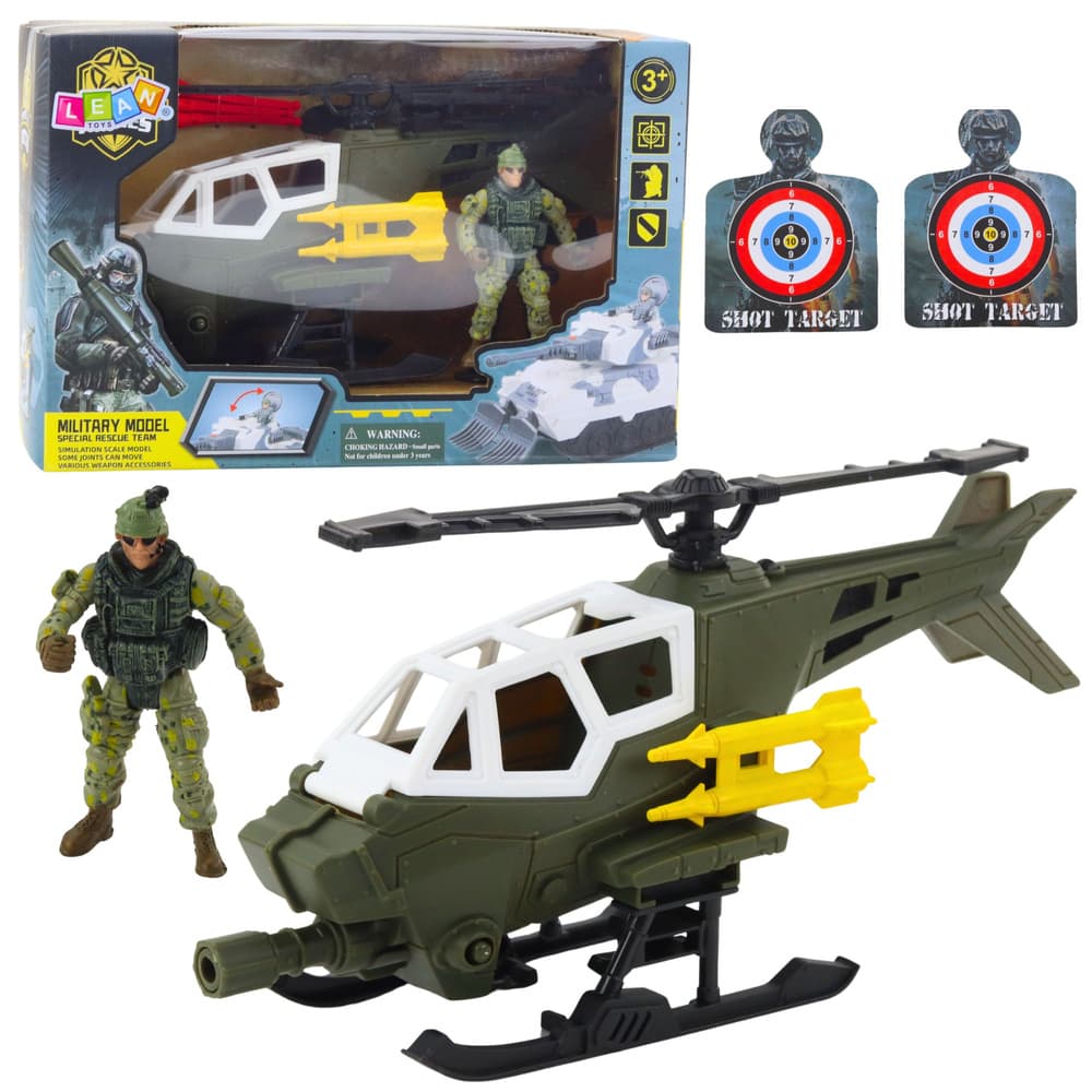 Lean Toys vojaški helikopter, figurica vojaka, orožje