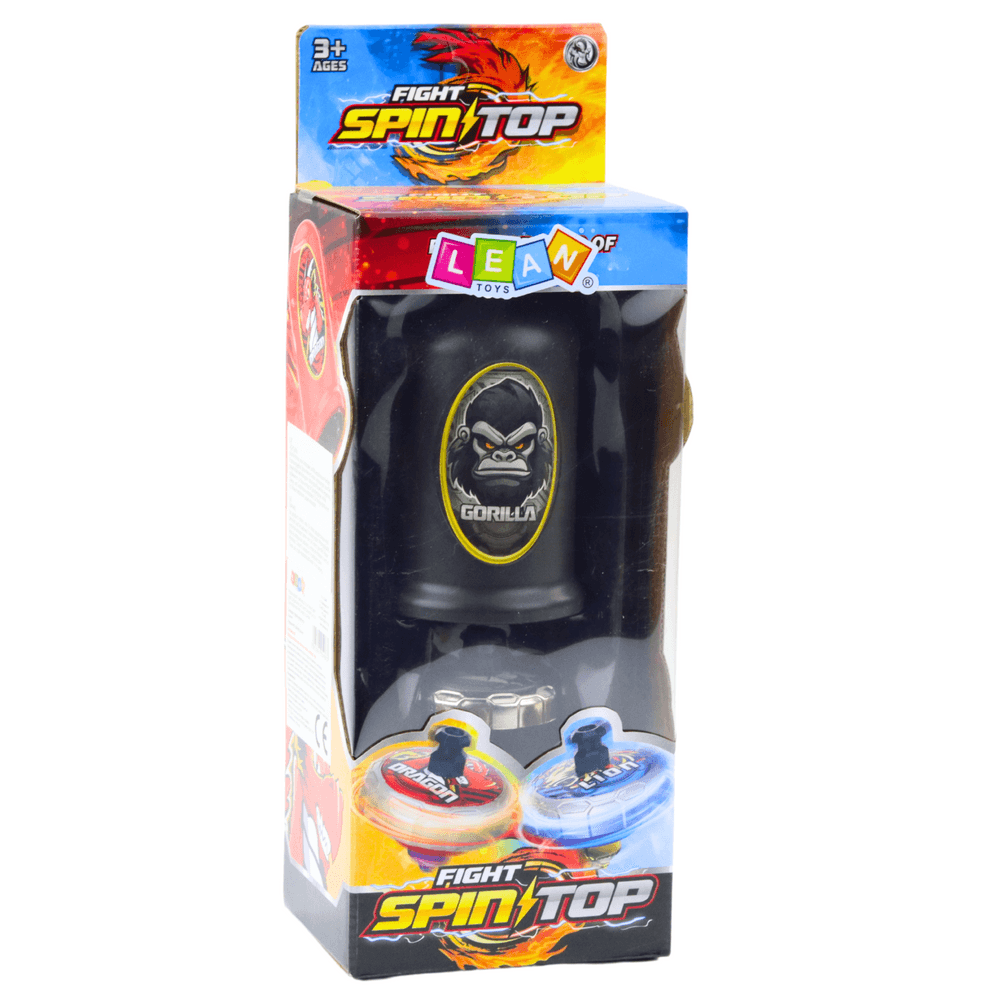 LEAN TOYS komplet za vrtenje: izmetač z vrtavko - Goryl 4