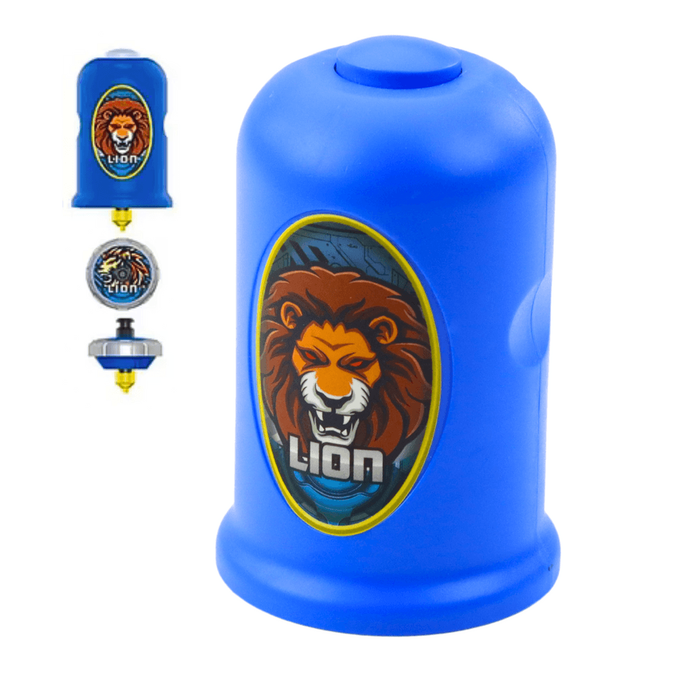 LEAN TOYS komplet za vrtenje: izmetač z vrtavko - Lev 2