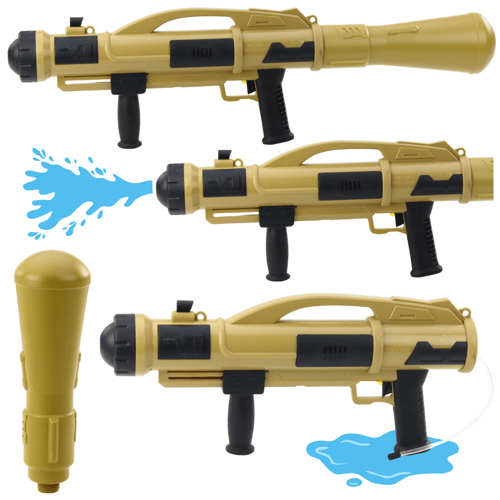 LEAN TOYS Pištola na vodo 'Bazooka' s črpalko, 73 cm, bež, 1100 ml